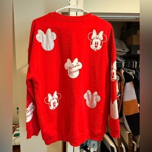 Disney Red Minnie Mouse Crew Neck Sweater
